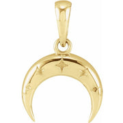 14K Yellow 17.8x11.9 mm Crescent Moon Pendant