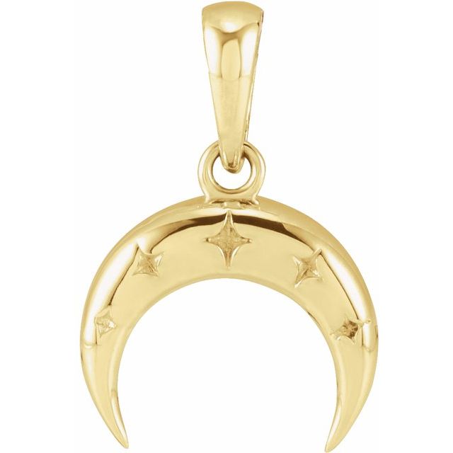 14K Yellow 17.8x11.9 mm Crescent Moon Pendant