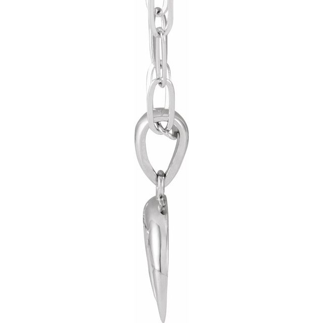 14K White Crescent Moon 18' Necklace