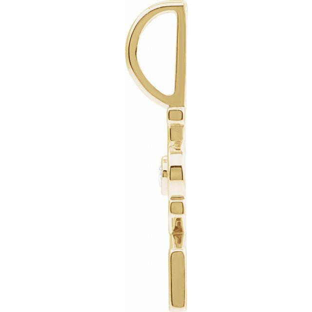 14K Yellow .03 CT Natural Diamond Love Charm/Pendant