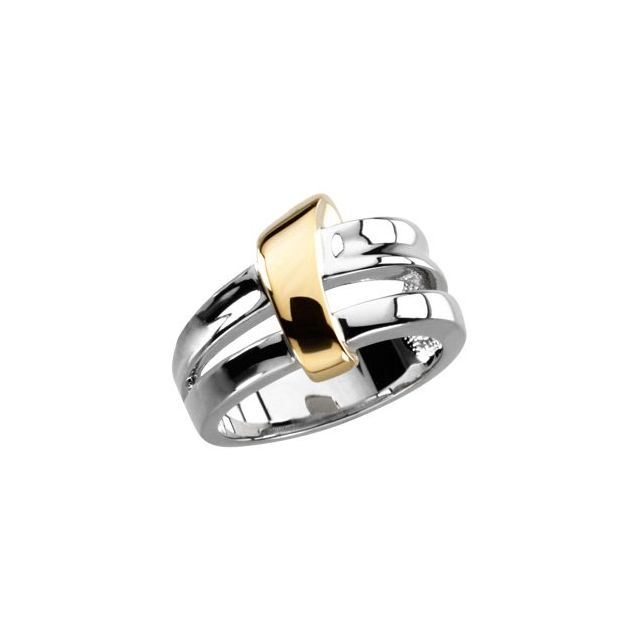 14K White/Yellow Freeform Ring