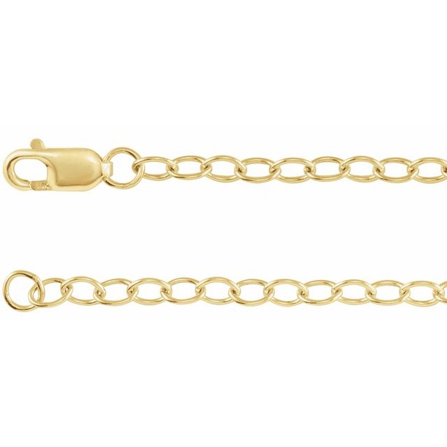 14K Yellow 2.5 mm Cable 18' Chain