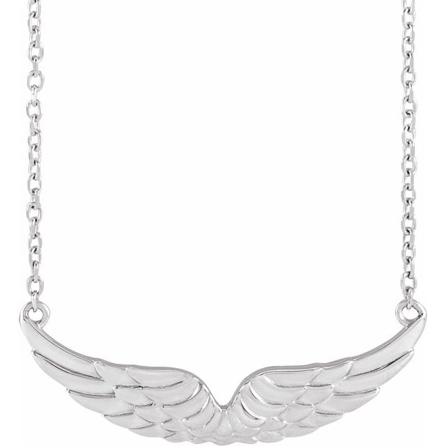 Sterling Silver Angel Wings 18' Necklace