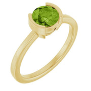 Half-Bezel Solitaire Ring