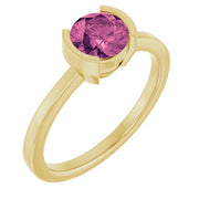 Half-Bezel Solitaire Ring