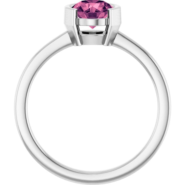 Half-Bezel Solitaire Ring