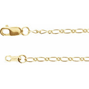 14K Yellow 1.5 mm Figaro 7' Chain