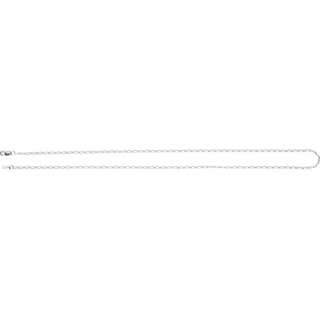 14K White 1.5 mm Figaro 24' Chain