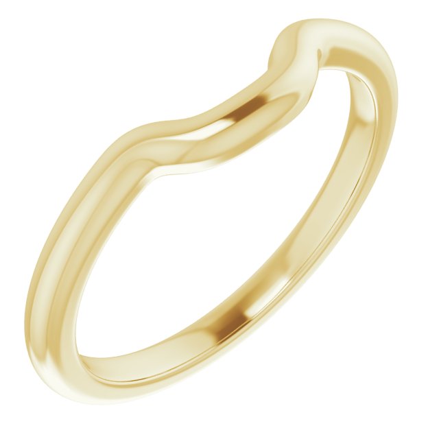 14K Yellow Band for 8x6 mm Emerald Ring