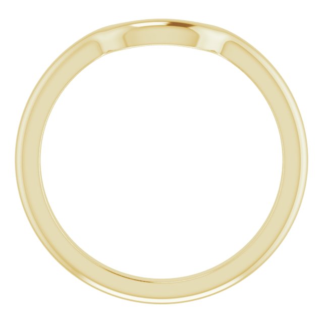 14K Yellow Band for 8x6 mm Emerald Ring