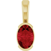 14K Yellow Lab-Grown Ruby Pendant