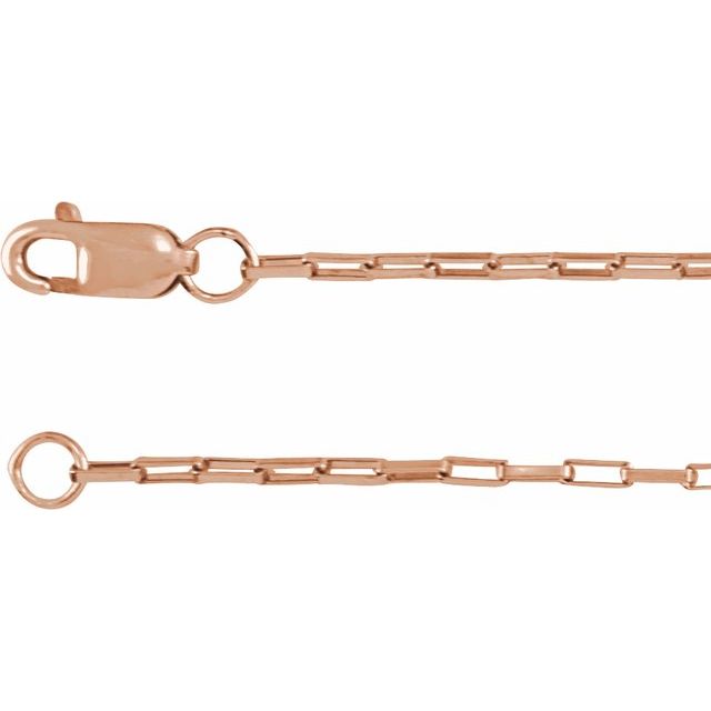 14K Rose 1.2 mm Elongated Box 24' Chain