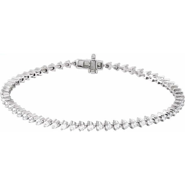 14K White 3 CTW Lab-Grown Diamond 7 1/4' Line Bracelet
