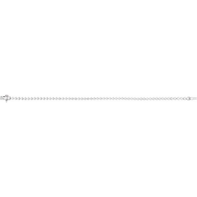14K White 3 CTW Lab-Grown Diamond 7 1/4' Line Bracelet