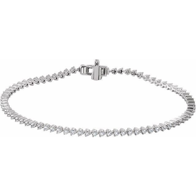 14K White 2 CTW Lab-Grown Diamond 7 1/4' Line Bracelet