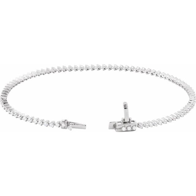 14K White 1 1/2 CTW Lab-Grown Diamond 7 1/4' Line Bracelet