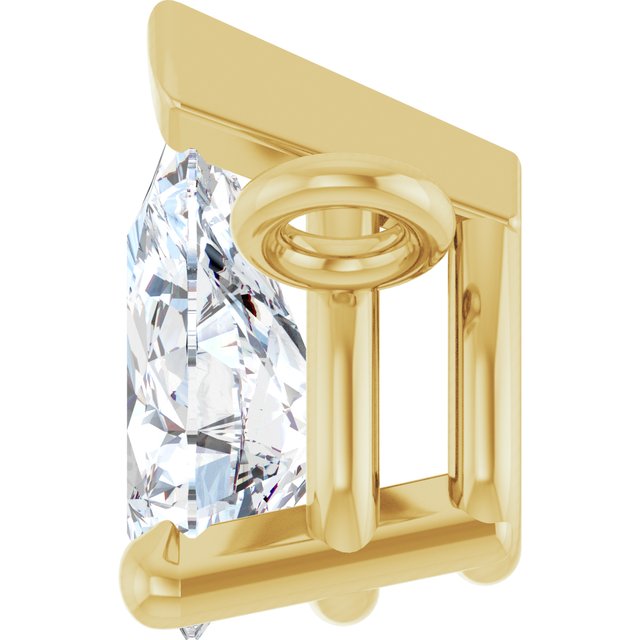 14K Yellow 1/5 CT Lab-Grown Diamond Necklace Center