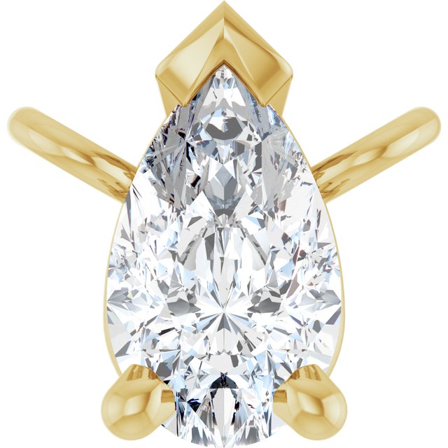 14K Yellow 1/5 CT Lab-Grown Diamond Necklace Center