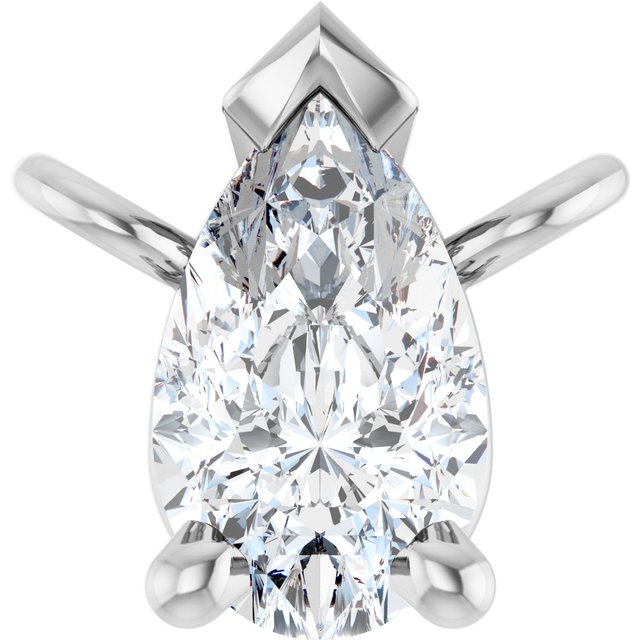 14K White 1/5 CT Lab-Grown Diamond Necklace Center