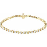 14K Yellow 2 1/2 CTW Lab-Grown Diamond 7' Line Bracelet