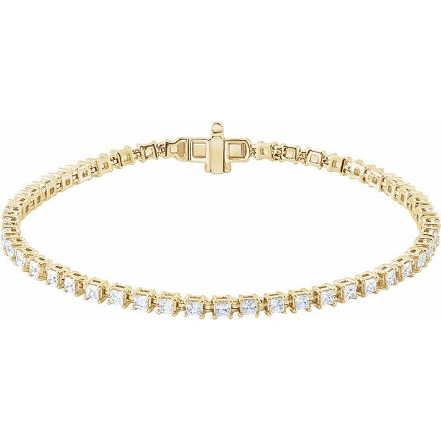 14K Yellow 2 1/2 CTW Lab-Grown Diamond 7' Line Bracelet