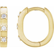 14K Yellow .08 CTW Natural Diamond 11.5 mm Hoop Earrings