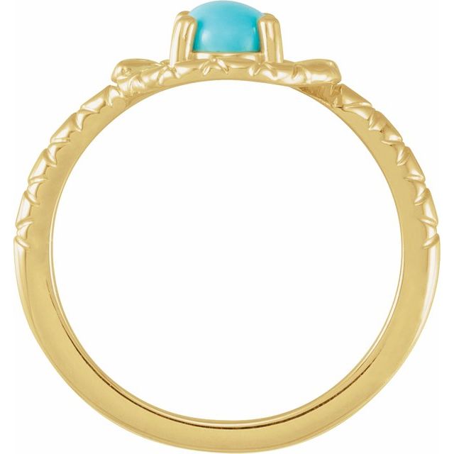 14K Yellow Natural Turquoise Snake Ring