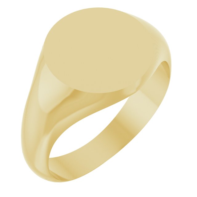 14K Yellow 11 mm Signet Ring