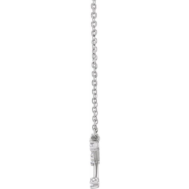 14K White 1/8 CTW Natural Diamond Cancer 16-18' Necklace