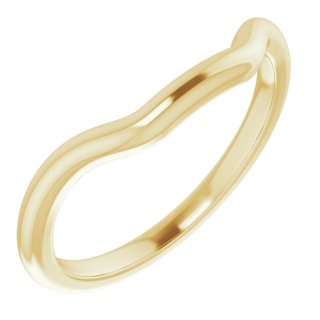 14K Yellow Band for 9x7 mm Emerald Ring