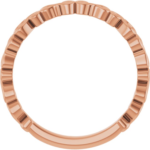 14k Rose Scroll Pattern Band Size 7