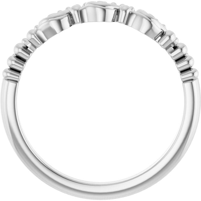 14K White Stackable Scroll Ring