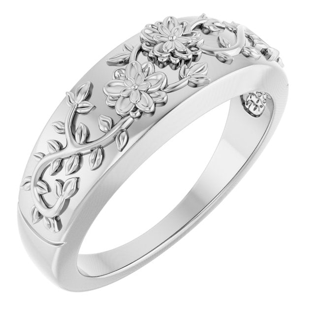 Sterling Silver Floral Ring