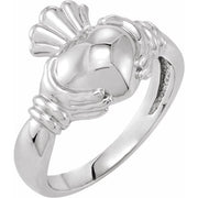 14K White Claddagh Band Size 7