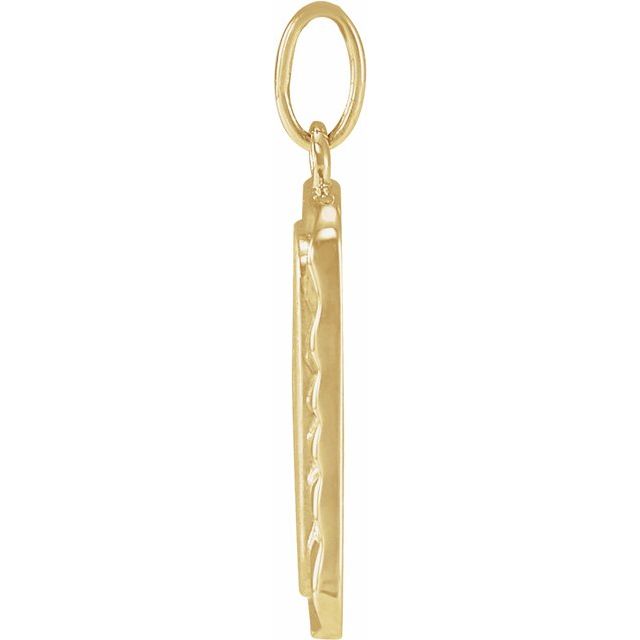 14K Yellow Engravable Sunburst Pendant