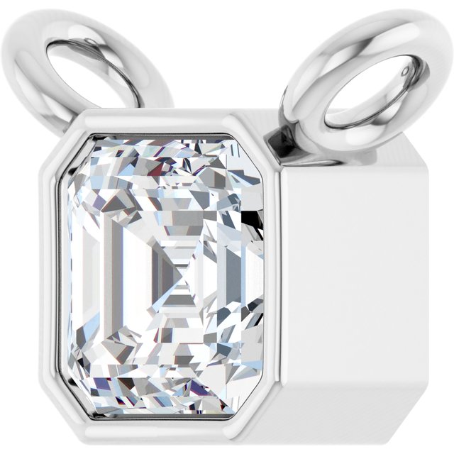 14K White 1/4 CT Lab-Grown Diamond Necklace Center