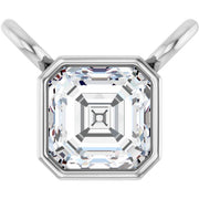 14K White 1/4 CT Lab-Grown Diamond Necklace Center