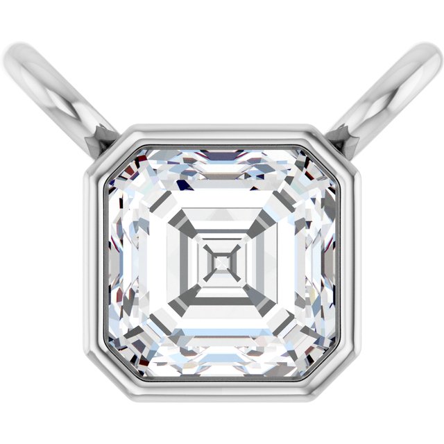 14K White 1/4 CT Lab-Grown Diamond Necklace Center