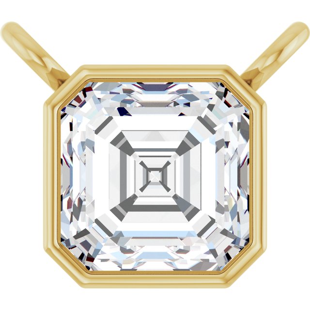 14K Yellow 3/4 CT Lab-Grown Diamond Necklace Center