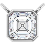 14K White 3/4 CT Lab-Grown Diamond Necklace Center