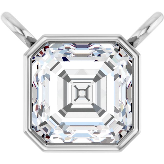 14K White 3/4 CT Lab-Grown Diamond Necklace Center