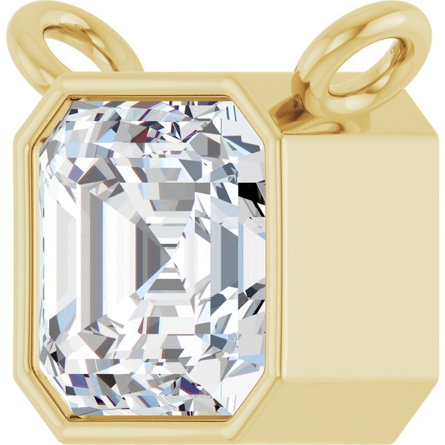 14K Yellow 3/4 CT Lab-Grown Diamond Necklace Center