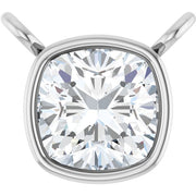 14K White 5/8 CT Lab-Grown Diamond Necklace Center