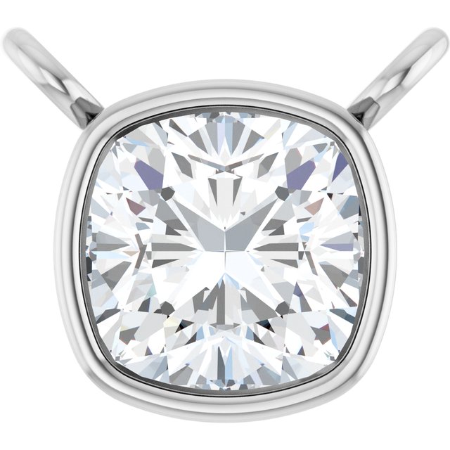 14K White 5/8 CT Lab-Grown Diamond Necklace Center