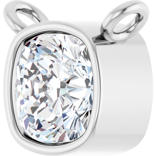 14K White 5/8 CT Lab-Grown Diamond Necklace Center