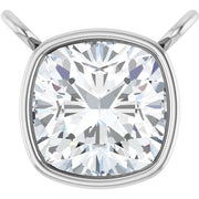 14K White 1 1/4 CT Lab-Grown Diamond Necklace Center