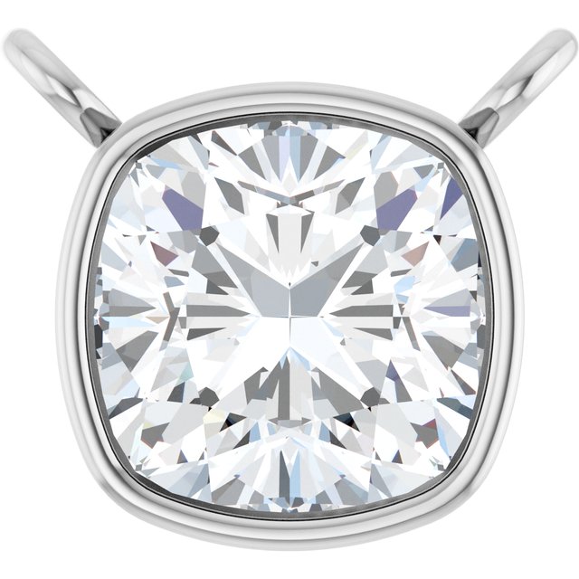 14K White 1 1/4 CT Lab-Grown Diamond Necklace Center