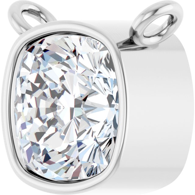 14K White 1 1/4 CT Lab-Grown Diamond Necklace Center