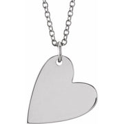 Sterling Silver Engravable Sideways Heart 16-18' Necklace