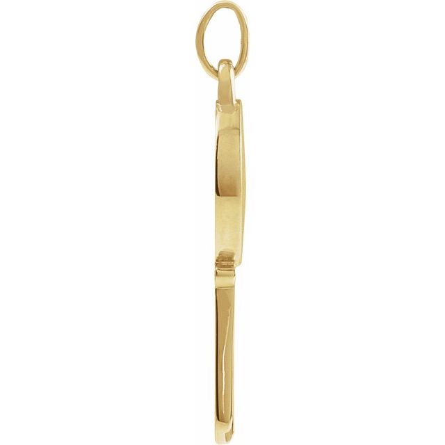 14K Yellow Engravable Key Pendant